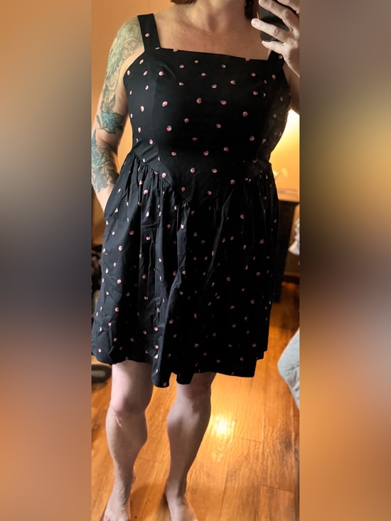 torrid Dresses & Skirts - torrid Black Midi Dress with Pink Dot Print